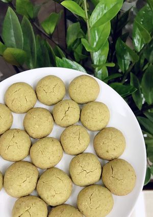 Hình của món Bánh quy chay hạnh nhân matcha.