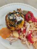 Poivrons farcis à la patate douce et épinards