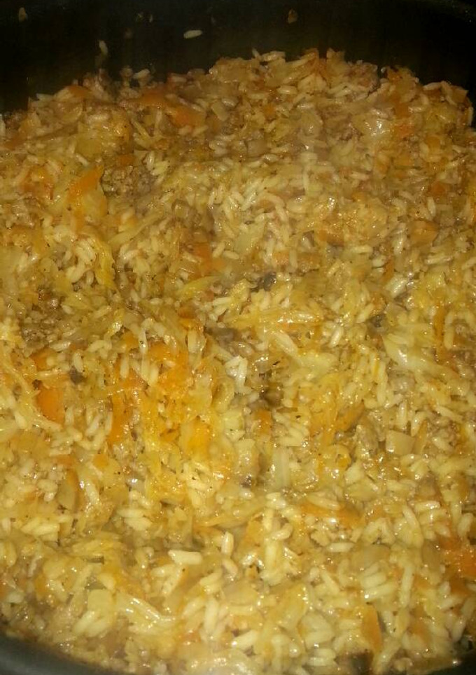 Una foto de Repollo salteado con carne picada