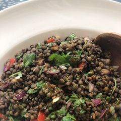 A picture of Warm lentil salad.