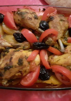 صورة لوصفة دجاج بالخضر