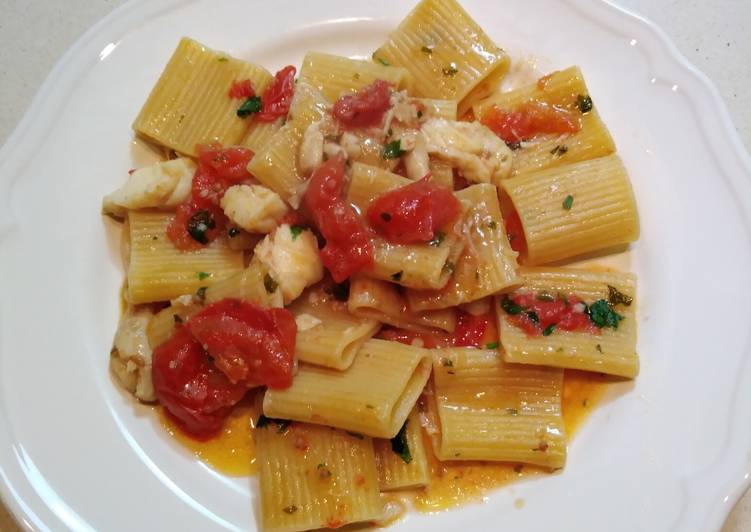 Paccheri di Gragnano con rana pescatrice