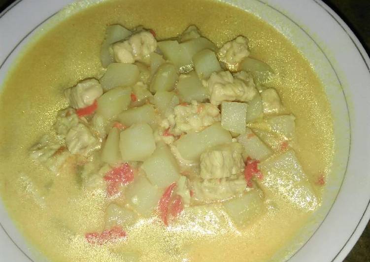 Langkah Mudah untuk Menyiapkan Sayur kuning TK(Tempe Kentang), Sempurna