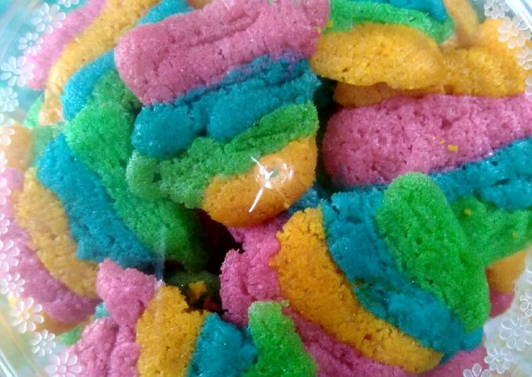 Resep Lidah kucing rainbow tanpa cetakan, Sempurna