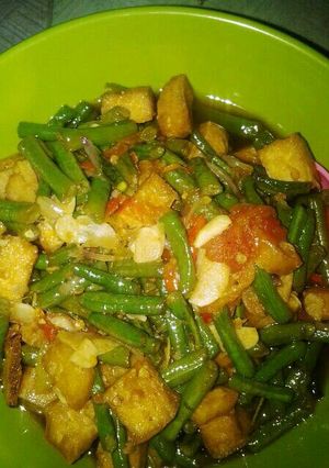 Foto resep Tumis Kacang Panjang Tahu Pedas 