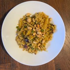Aloo Matar Poha (pan Indian hybrid recipe) A picture of Aloo Matar Poha (pan Indian hybrid recipe).