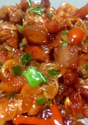 Hình của món Thịt ba chỉ rim sả ớt.