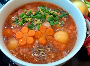 Hình của món Thịt ba rọi nấu lagu.