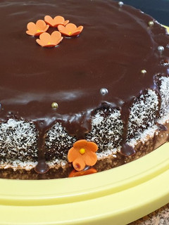 Una foto de Brownie con harina de almendra