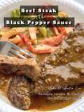 Stik Daging dengan Sos Lada Hitam & Salad Pedas