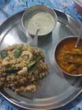 Samai Pongal with narial chutney and Sambar
