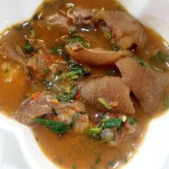 Goat meat peppersoup A picture of Goat meat peppersoup.