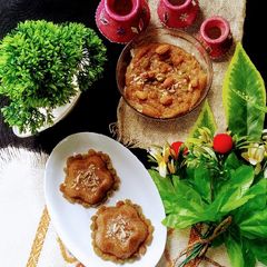 A picture of Gandum ke atay ka halwa(wheat flour).