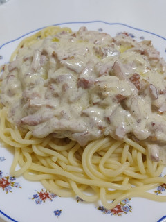 Una foto de Spaghettis a la Carbonara