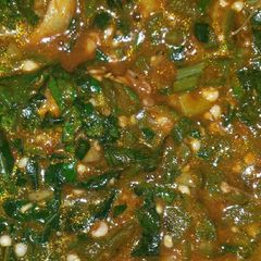 A picture of Okra and ogbono soup.