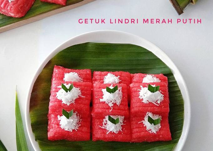 Standar Resep membuat Getuk Lindri Merah Putih (Tanpa Cetakan)  enak