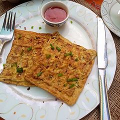 A picture of Waffle Omelet 😋😍😘.