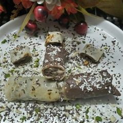 Nuty and chocolaty Rice roti wrap A picture of Nuty and chocolaty Rice roti wrap.