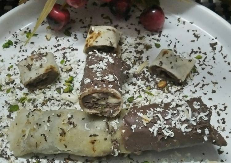 Recipe of Speedy Nuty and chocolaty Rice roti wrap