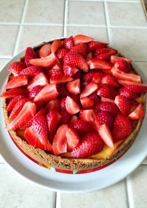 Foto di Cheesecake di ricotta con le fragole