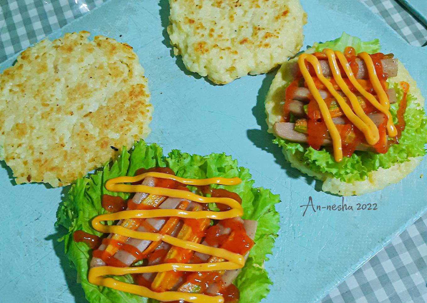 320.Burger Nasi Kilat Bekal Sekolah