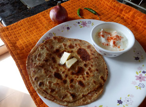 A picture of - Punjabi Onion Stuffed Paratha.
