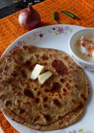 A picture of - Punjabi Onion Stuffed Paratha.