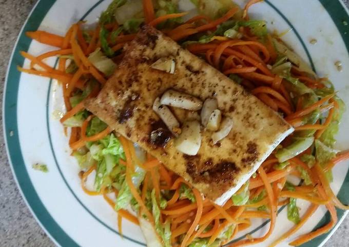 Fried Tofu on Carrot Noodles Recipe