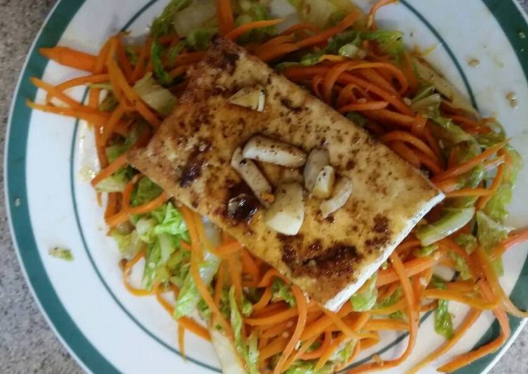 Recipe of Ultimate Fried Tofu on Carrot Noodles