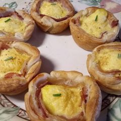 Carbonara mini pies 🎄 A picture of Carbonara mini pies 🎄.
