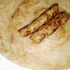 A picture of Frozen homemade seekh kababs.
