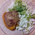 Ajies amarillos rellenos de arroz yamaní