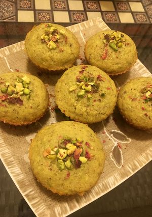 عکسی از دستور کاپ کیک پسته