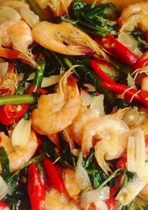 Foto resep Kangkung pedas udang manis