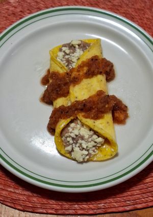 Una foto de Omelette de frijoles con queso