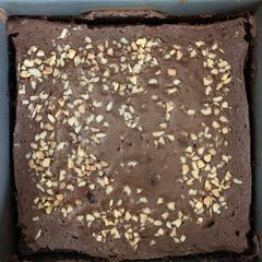Theobroma’s walnut chocolate brownies A picture of Theobroma’s walnut chocolate brownies.