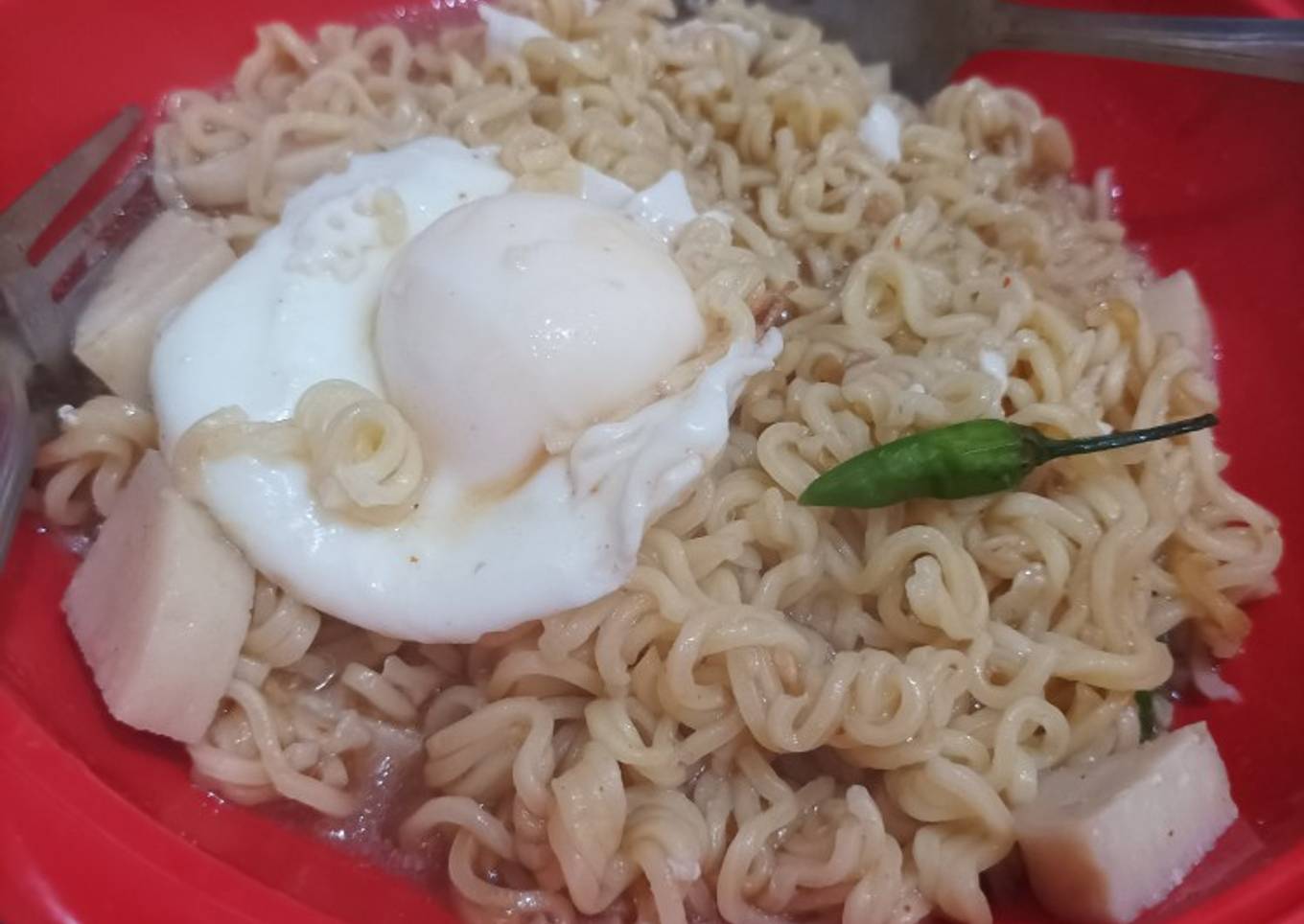 Mie Nyemek (Indomie Goreng)