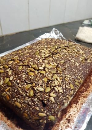 Una foto de Torta nesquik con semillas #cumplimos5