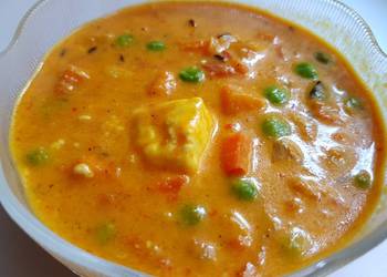 Easiest Way to Prepare Appetizing Indian Mattar Paneer  Green Peas  Cottage Cheese Curry