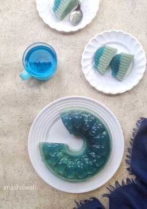 Foto resep Puding lumut bunga telang