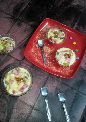 A picture of Healthy fruit custard.