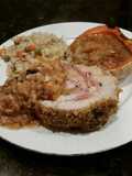 Brad's brie and ham stuffed pork loin with twice baked squash