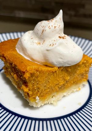 A picture of Pumpkin Dessert Squares with Shortbread Crust.