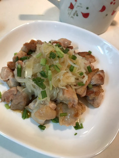 Foto resep Grilled chicken with Onion Salad Ponzu