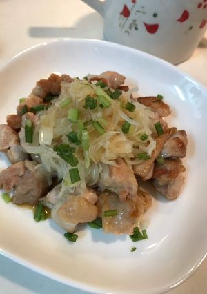 Foto resep Grilled chicken with Onion Salad Ponzu