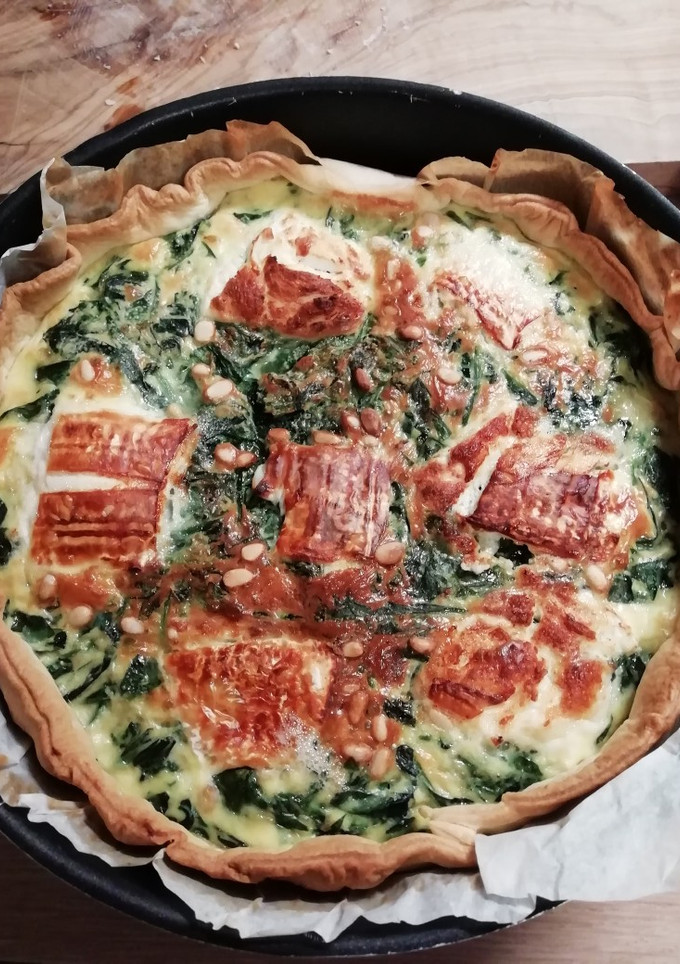 Una foto de Quiche de espinaca y queso de cabra