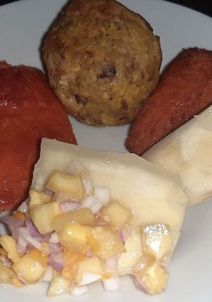 Una foto de Tacacho con cecina en sartén🌴🙈😋