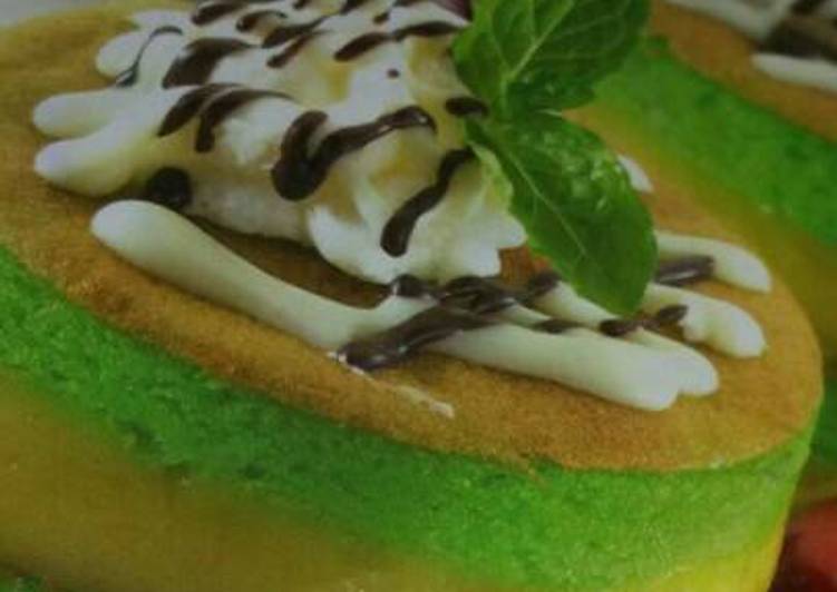 Langkah Mudah untuk Menyiapkan Cake Pandan lapis durian yang Enak