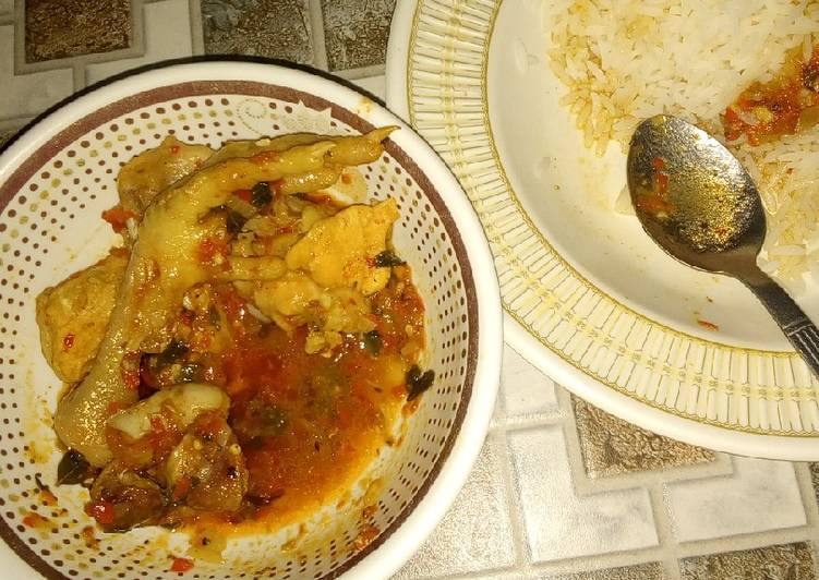 How to Prepare Perfect White rice and chicken pepper soup