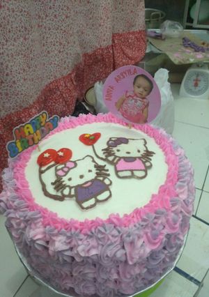 Foto resep Kue Ultah 🎂 Rainbow Cake Simple tanpa Margarin